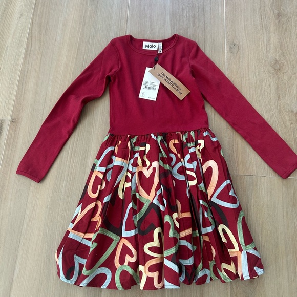 Molo Multicolor Heart Print Kids Dress - Picture 4 of 8